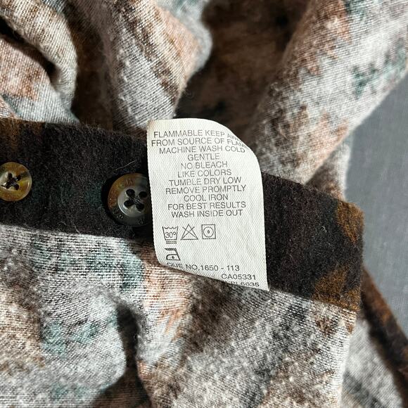 Woolrich Shirt Mens Large Brown Aztec Southwestern Flannel‎ Button Long Sleeves - Picture 7 of 9